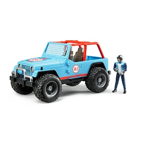 Wyścigowy Jeep Cross Country niebieski z zawodnikiem - Bruder 2541