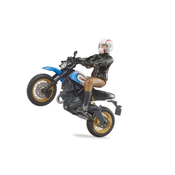 Ducati Scrambler Desert Sled z figurką motocyklisty - Bruder 63051