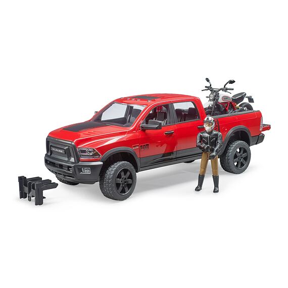 Dodge RAM 2500 Power Wagon z Ducati Desert Sled i figurką - Bruder 2502